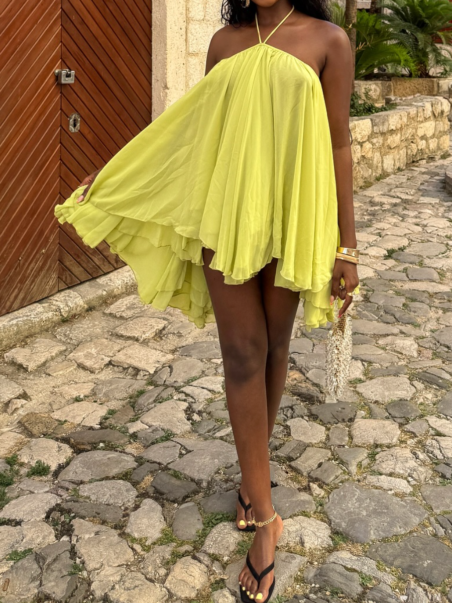 Flowy Chiffon Mini Summer Dress