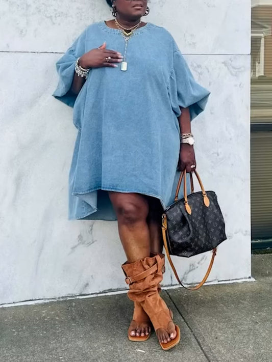 Balloon Denim Dress