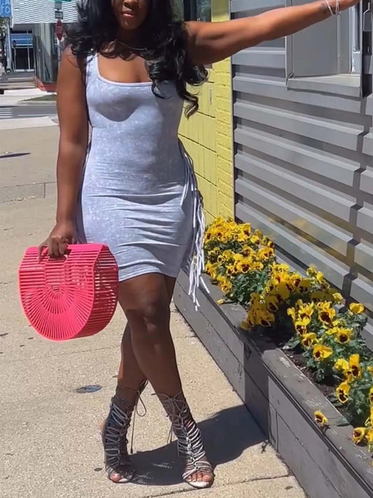 Grey Acid Wash Dress