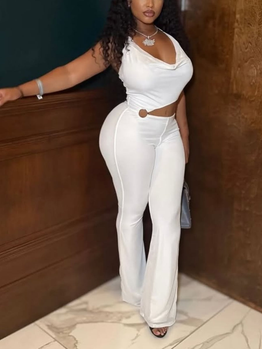 O Ring Cut Out Detail Jumpsuit