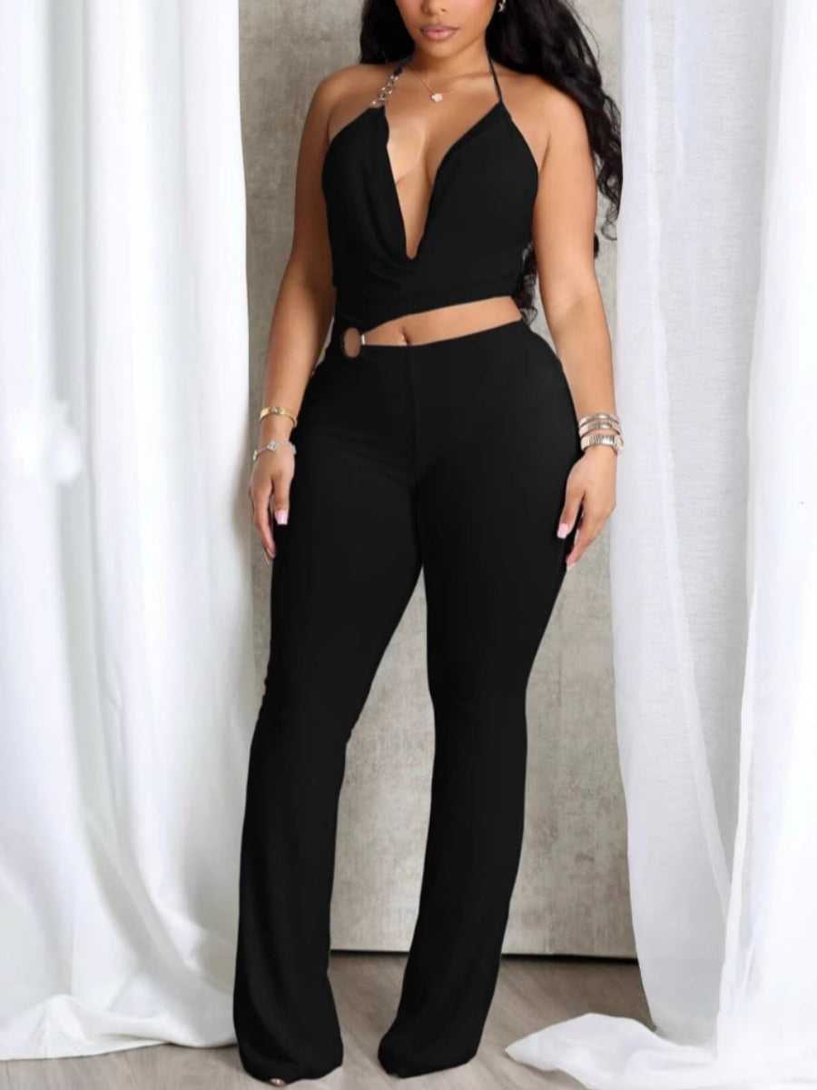 O Ring Cut Out Detail Jumpsuit