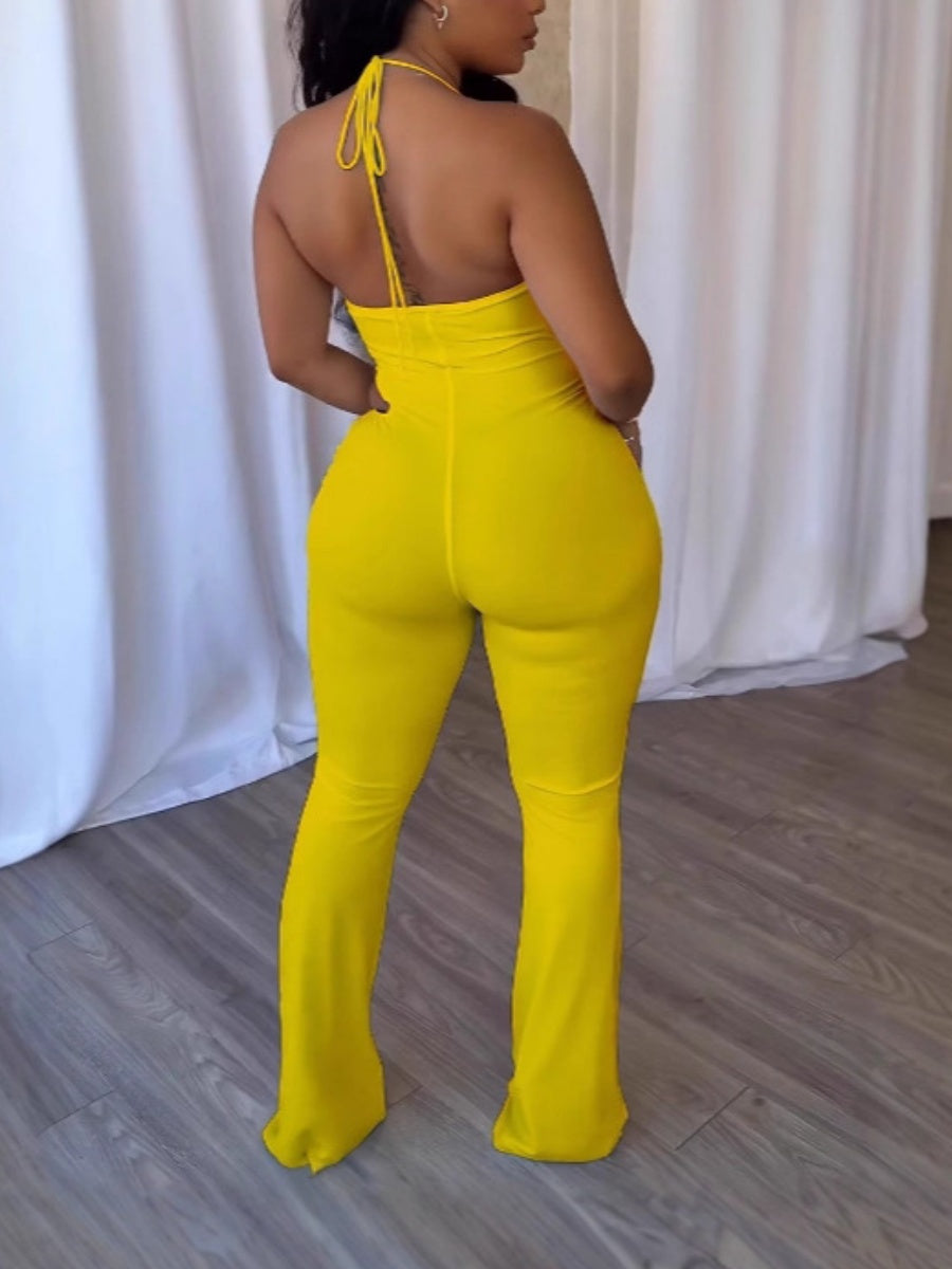 O Ring Cut Out Detail Jumpsuit