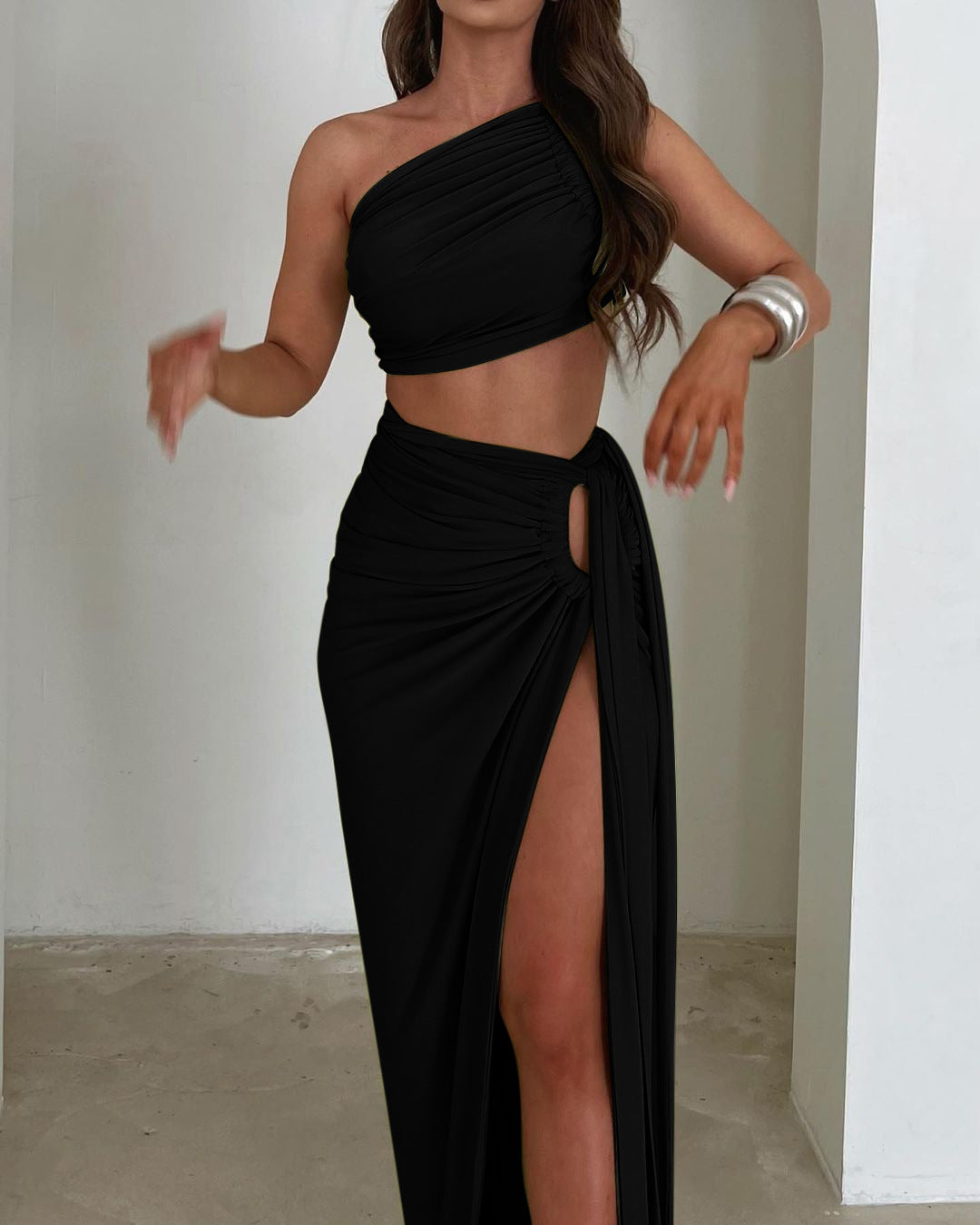 2-Piece High Slit Skirt Sets
