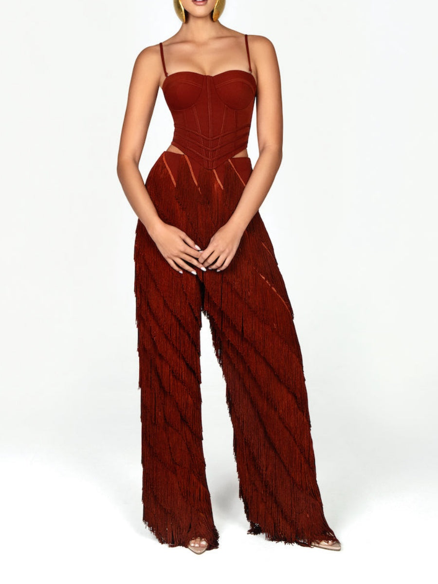 Side Fringe Pants Set