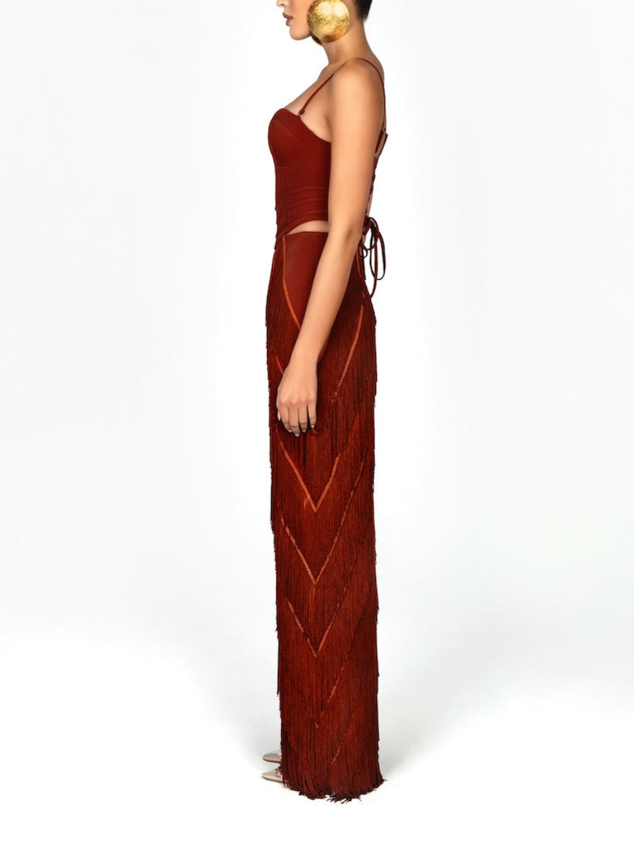 Side Fringe Pants Set