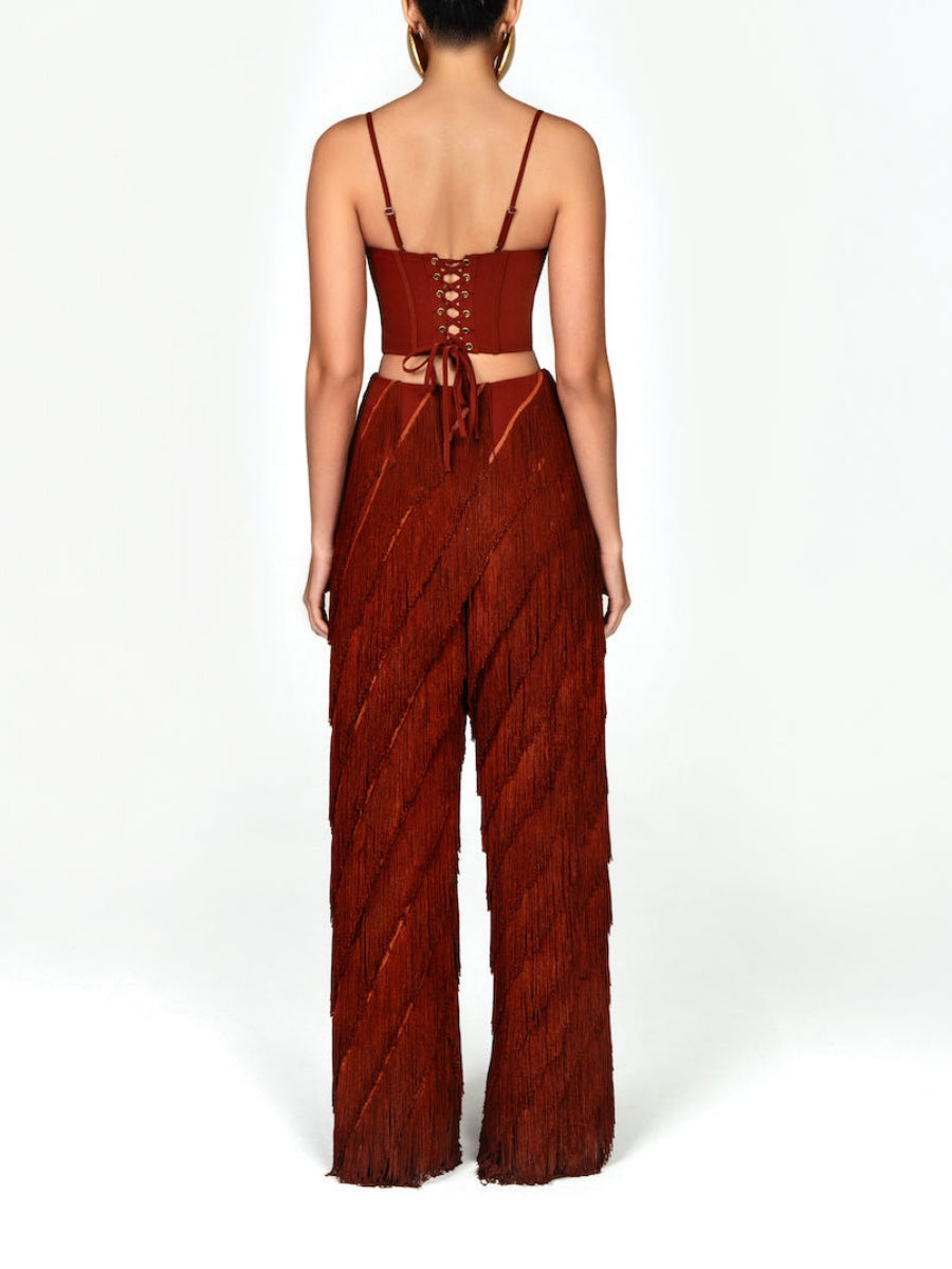 Side Fringe Pants Set