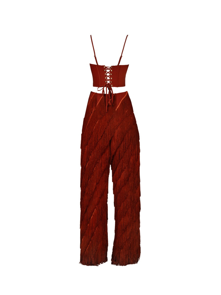 Side Fringe Pants Set