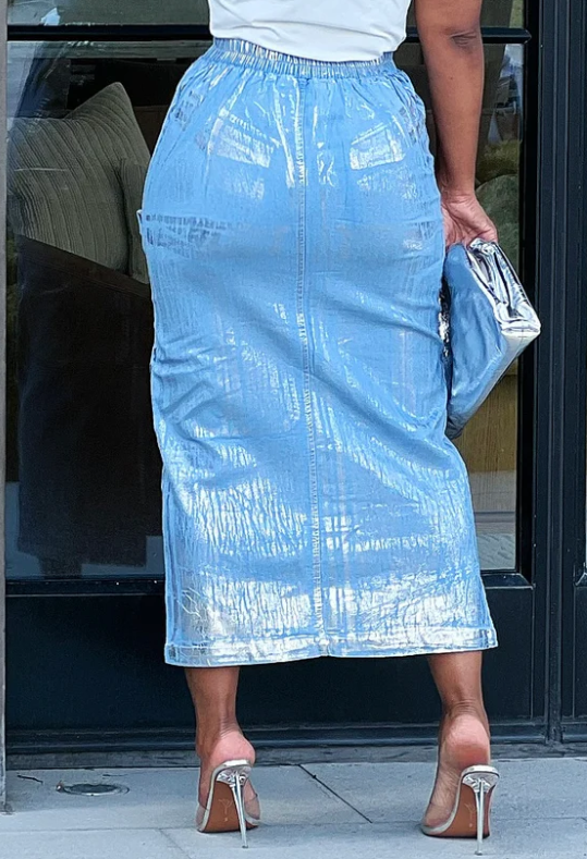 Sliver Light Denim Skirt