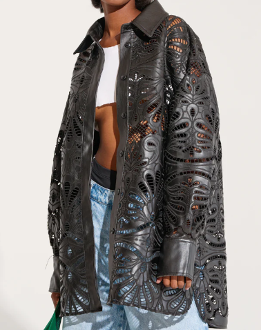 Pop Leather Blouse