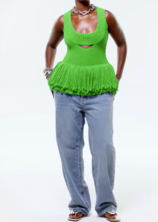 Fab Knit Tassel Top