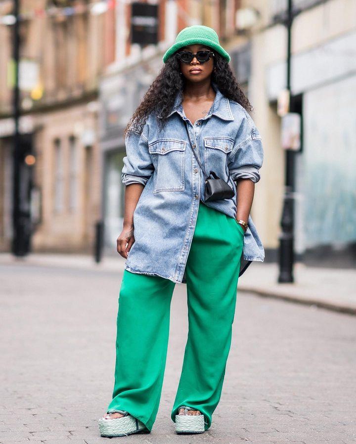 Blue lazy style denim jacket