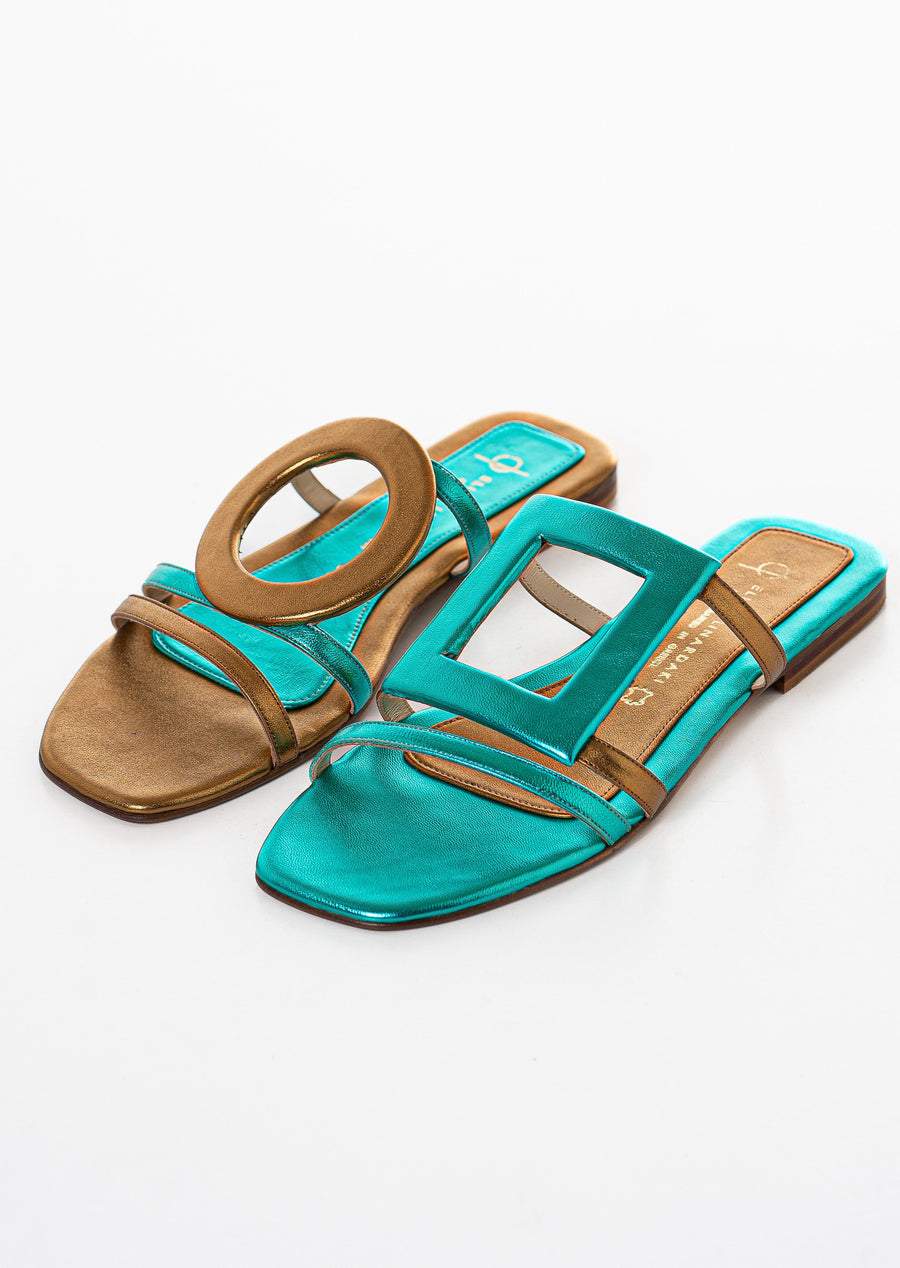 Multicolor leather sandals