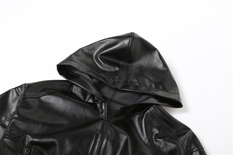 Pop Hooded Leather Jacket