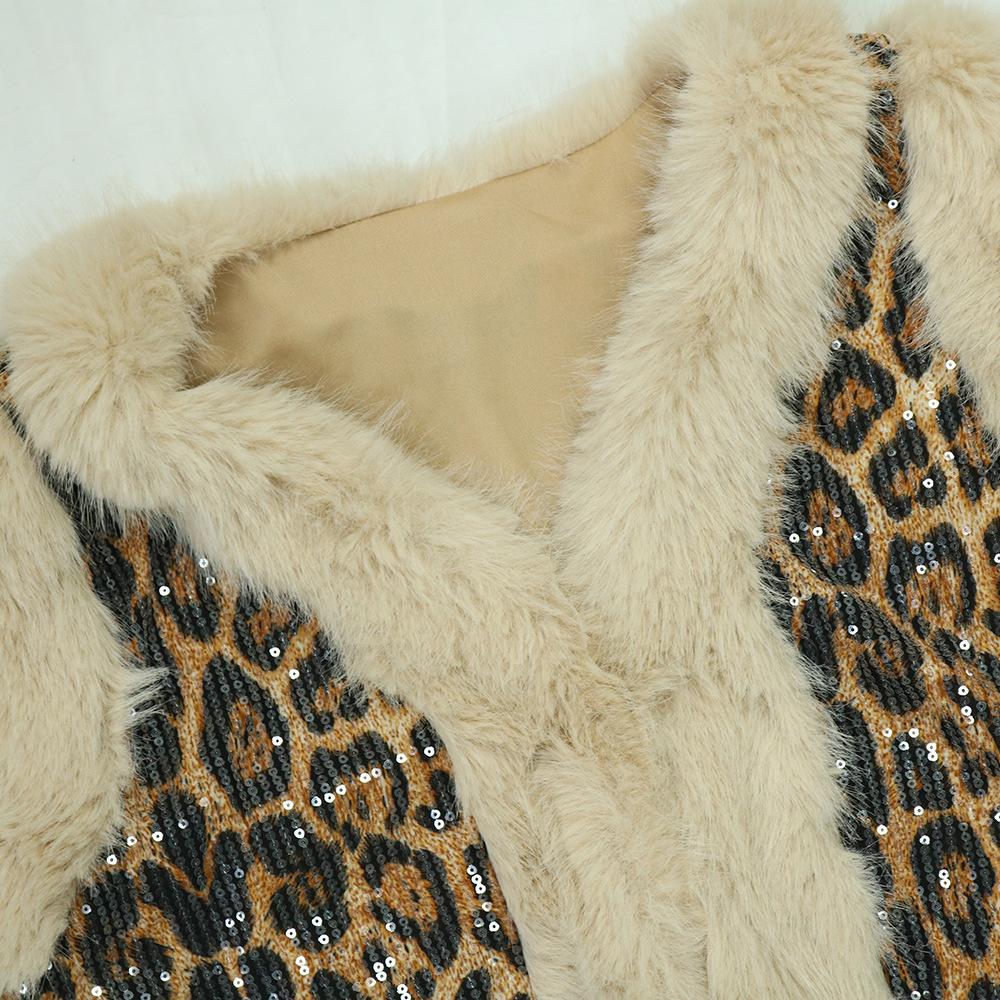 Stunning Leopard Sequin Warm 2pc Set