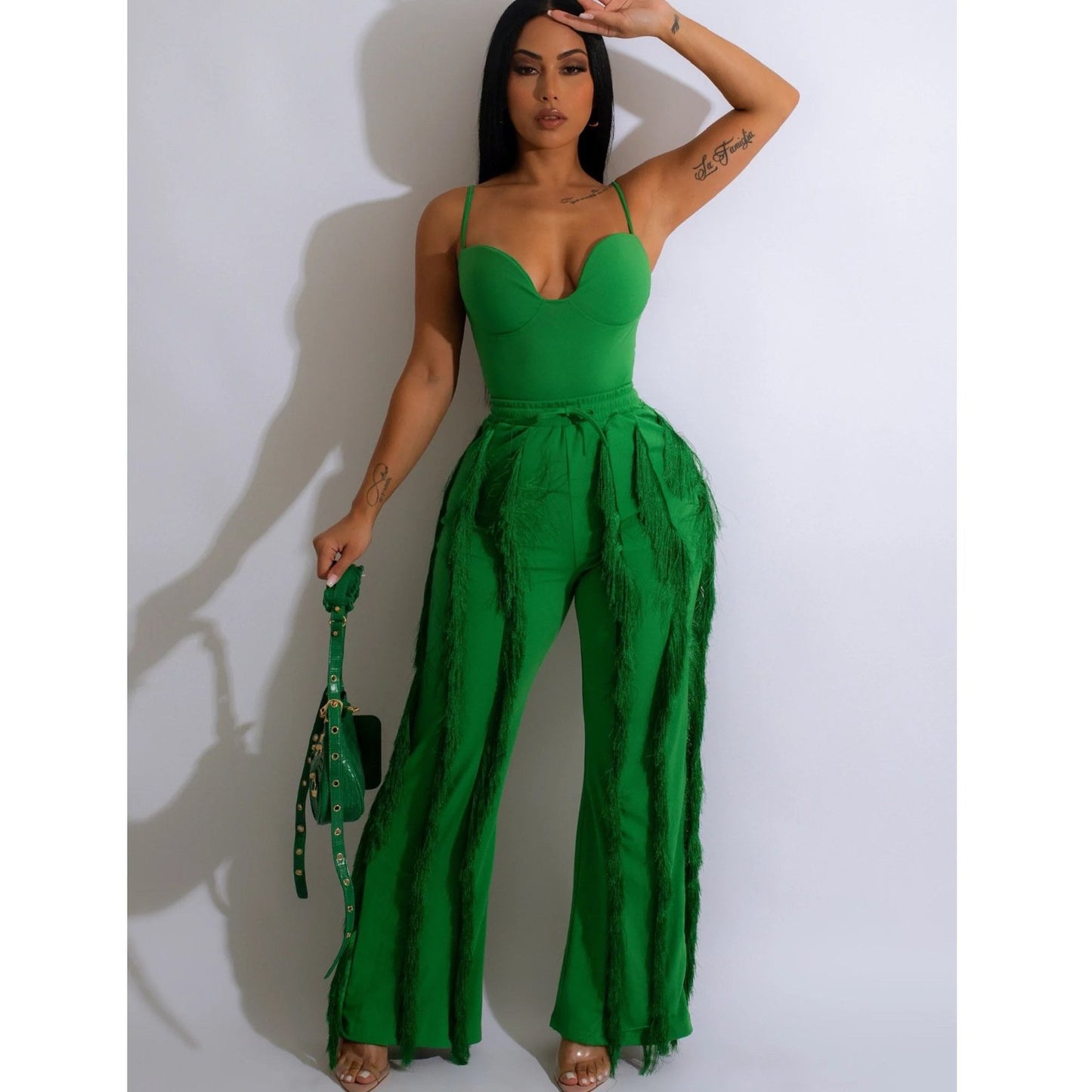 Solid Color Tassel Two-Piece Set