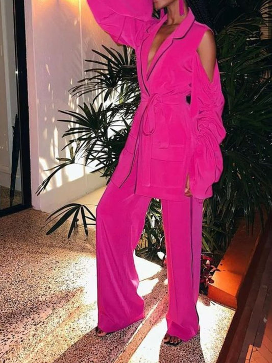 Stylish Pink Blazer Set