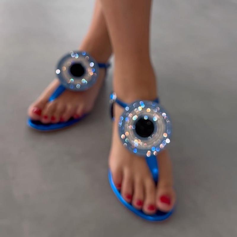 Blue Shinning Summer Sandals