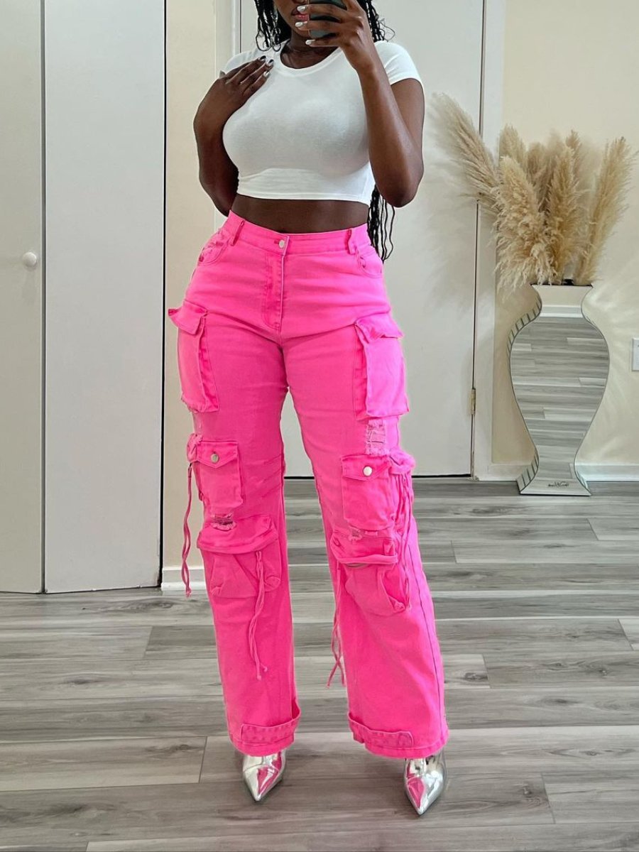 Pink Pantheress Cargo Jeans