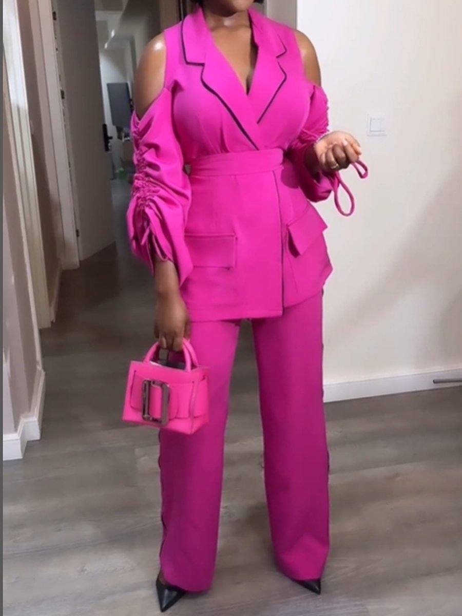Stylish Pink Blazer Set