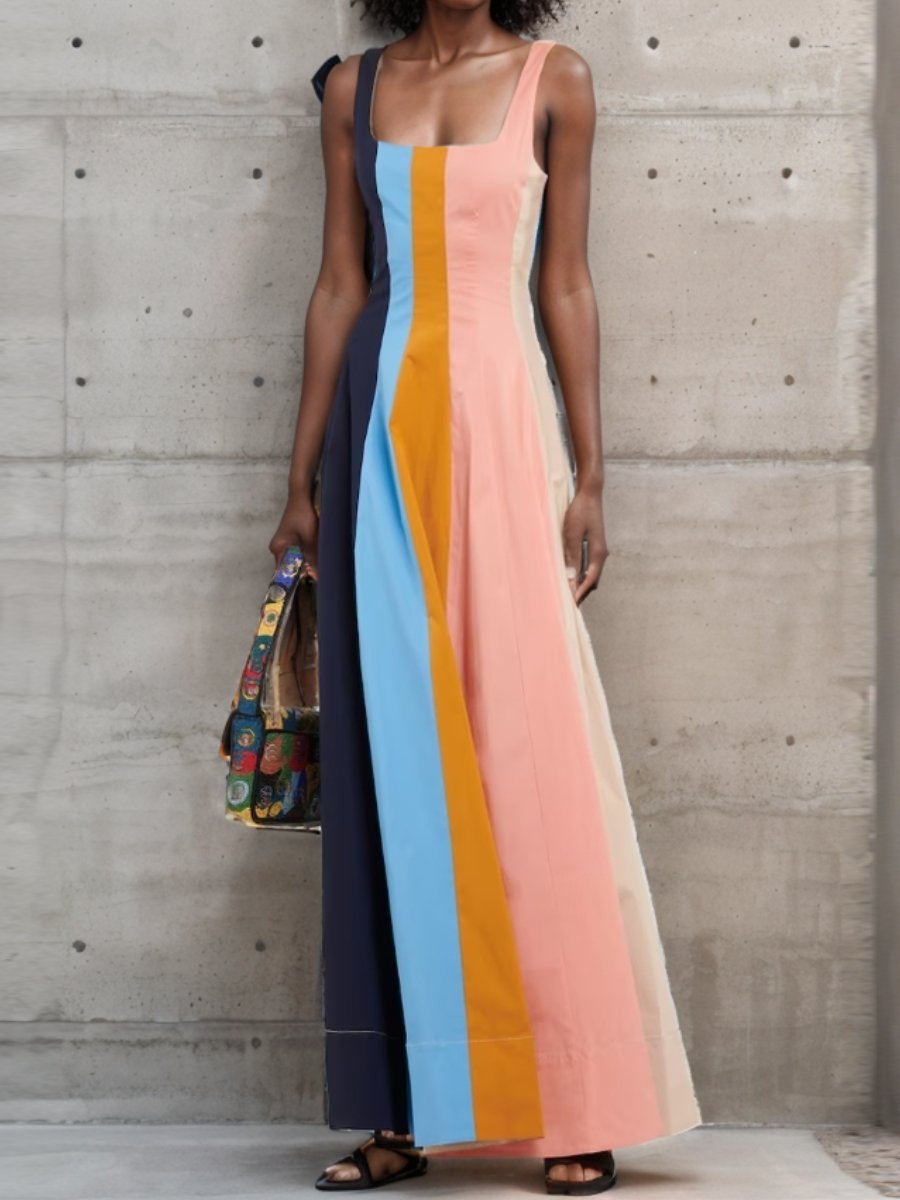 Striped Colorful Maxi Dress