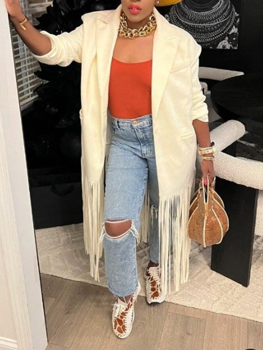 Fringed Trench Coat