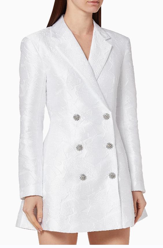 Double breasted white coat