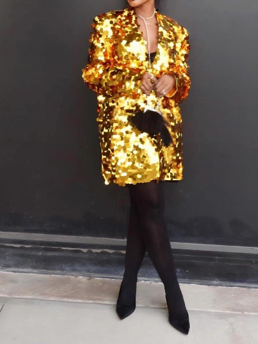 Big Gold Sequin Blazer