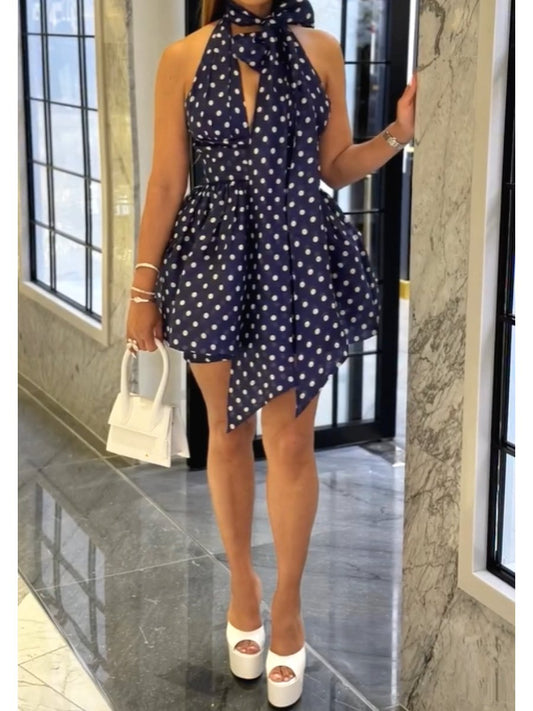 Polka Dot Elegant Chiffon Dress