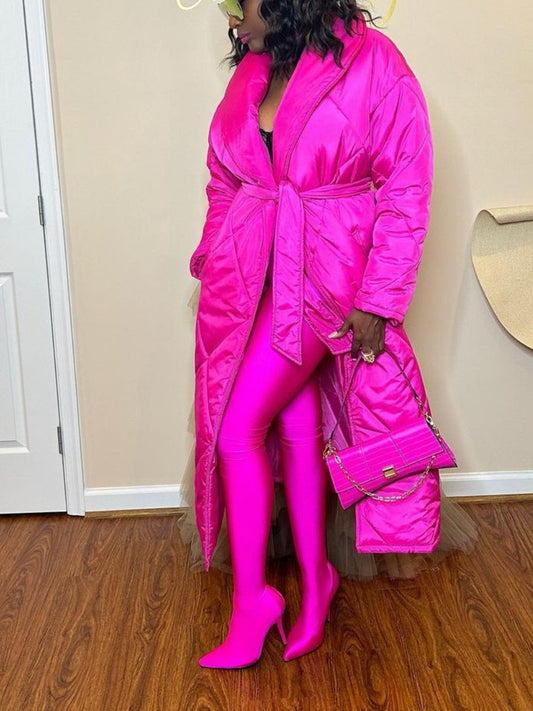 Chic Pink Bomber Coat