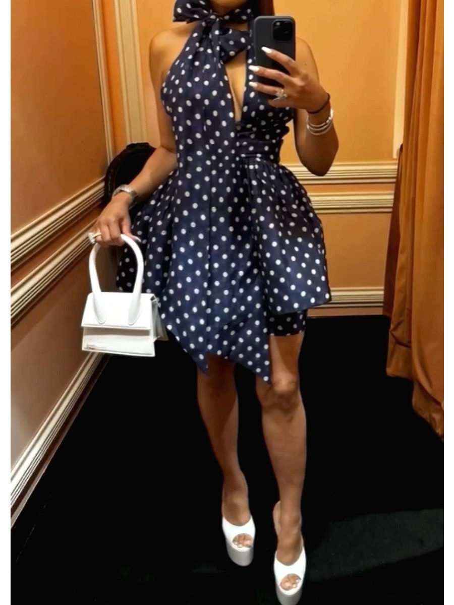 Polka Dot Elegant Chiffon Dress