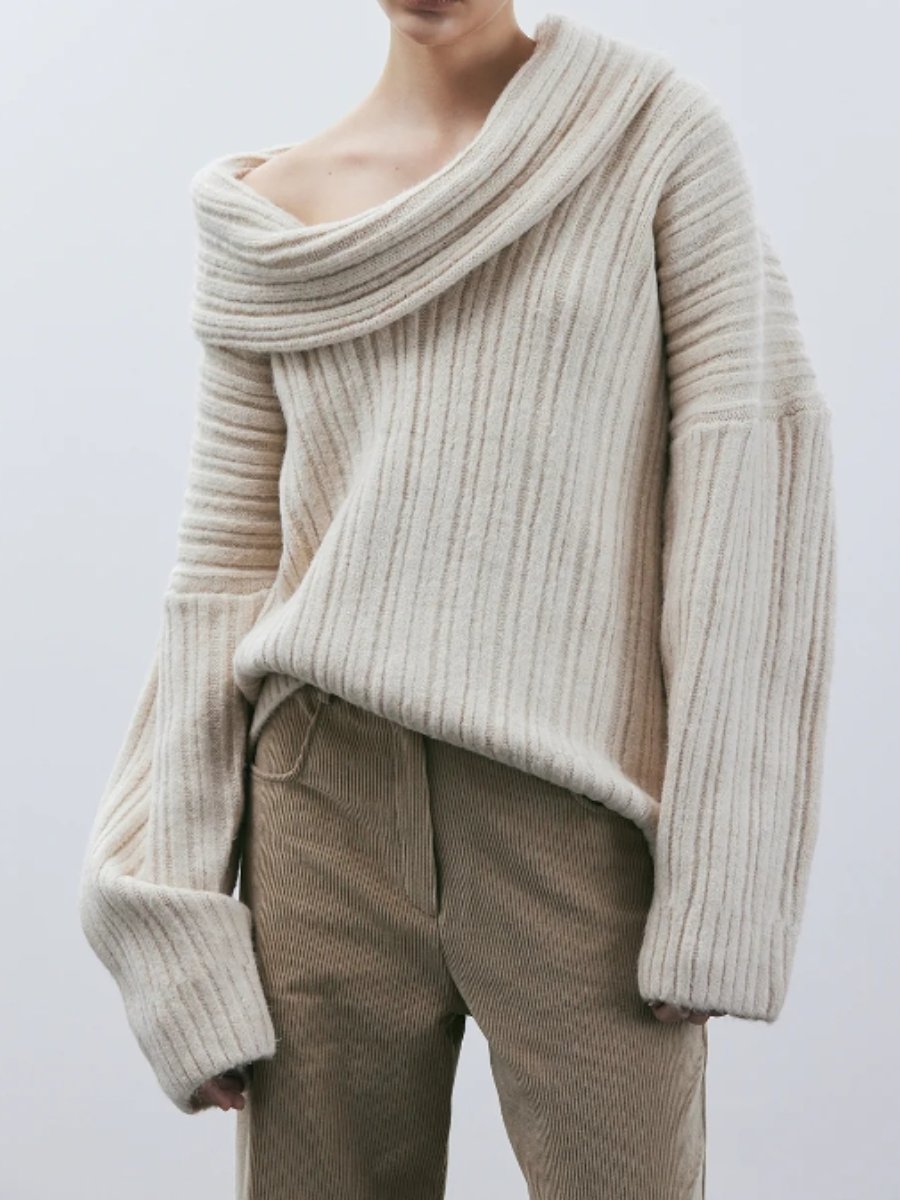 Chic Irregular Off-shoulder Sweater