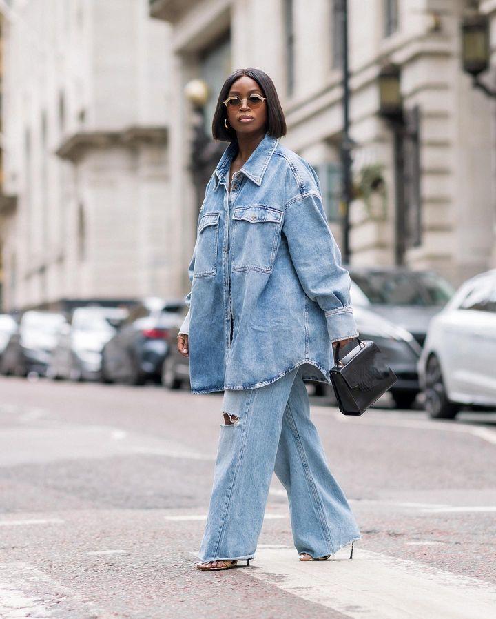 Blue lazy style denim jacket