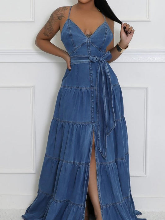 The Button-Down Cute Denim Dress