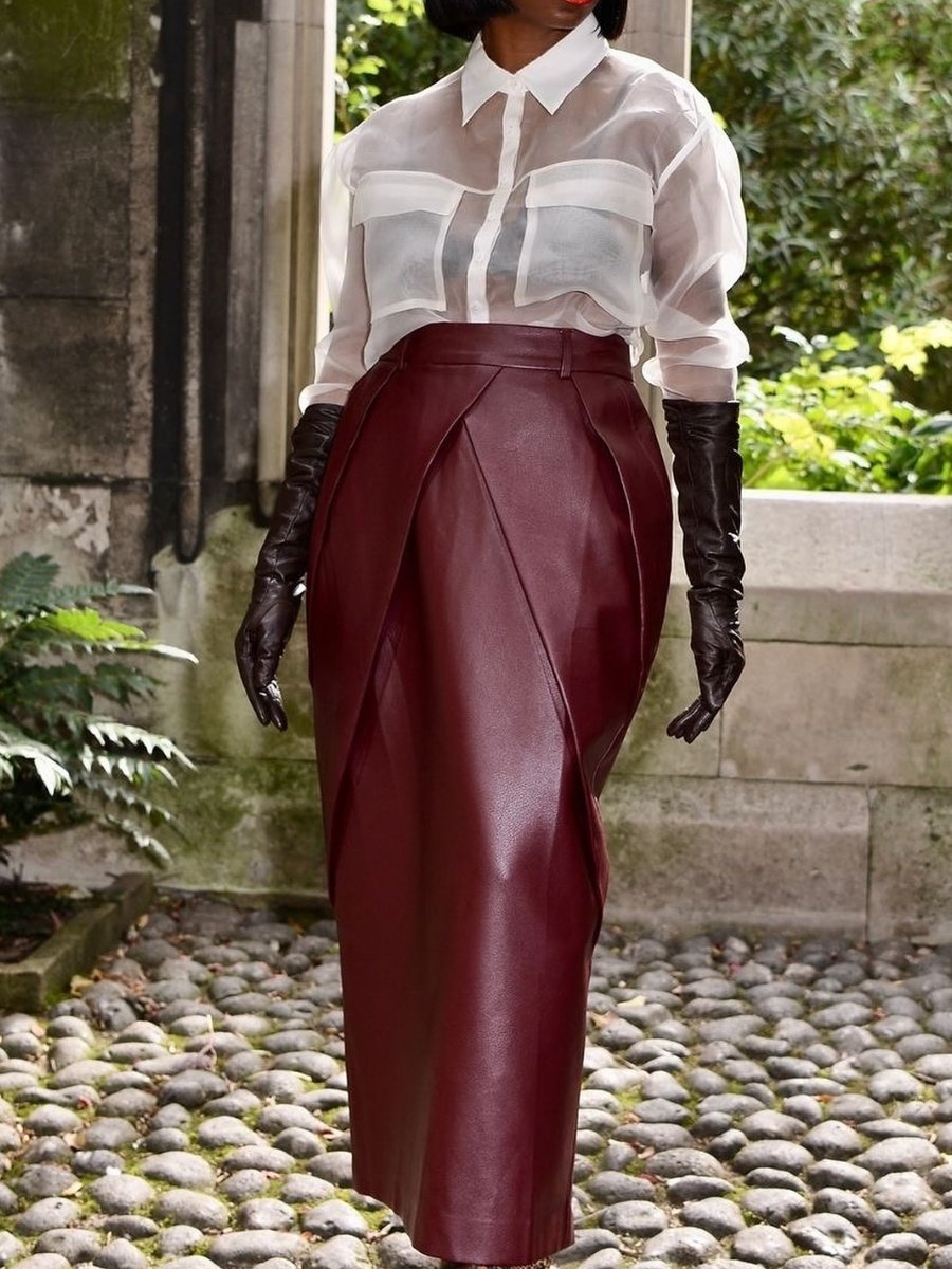 Oxblood Hue PU Leather 2pc Set