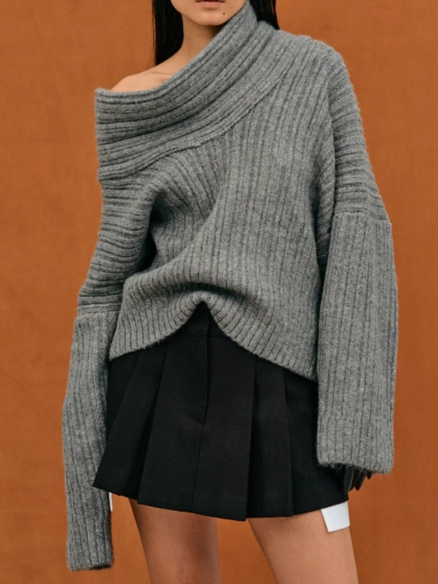 Chic Irregular Off-shoulder Sweater