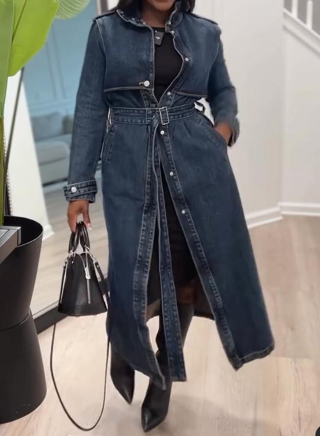 Stunning Denim Trench Coat