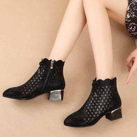 Summer New Hollow Thick Heel Women's Shoes