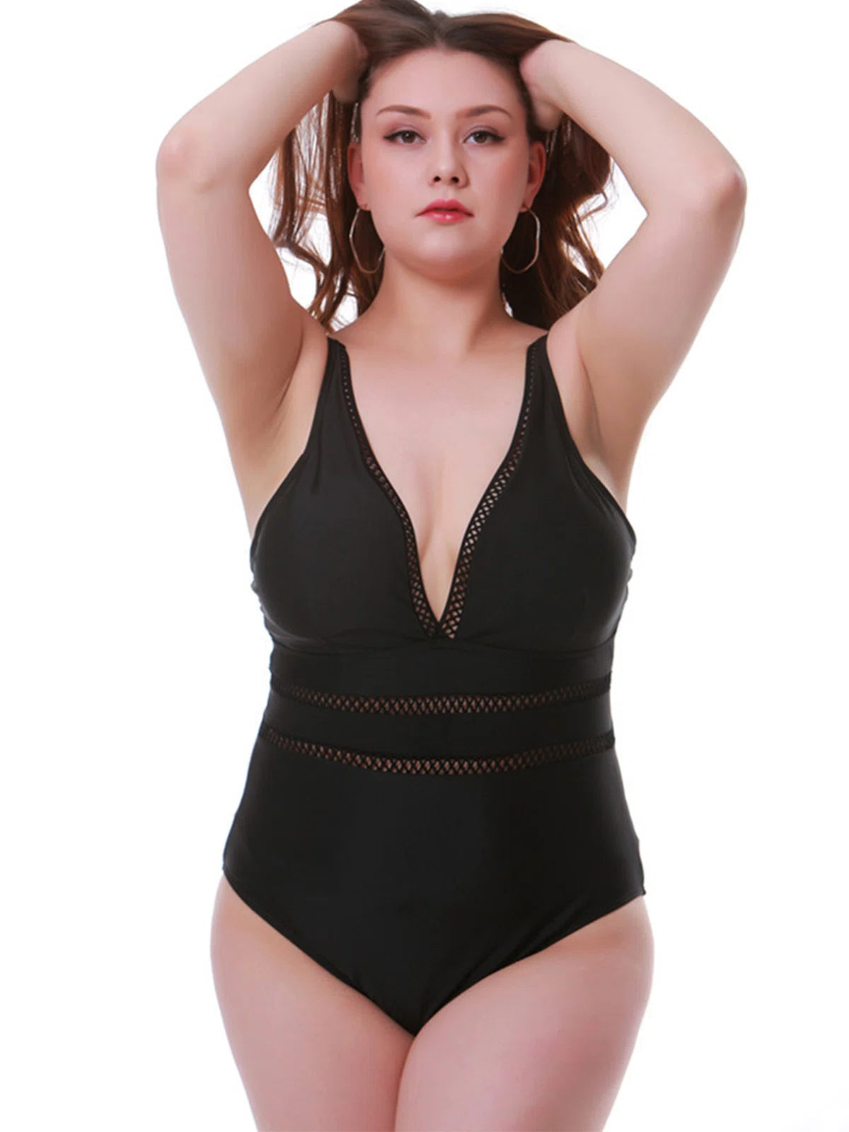 Sexy Cutout One Piece Swimsuit Plus Size