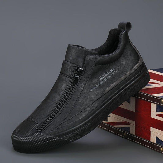 Fashion new zipper leather men's shoes