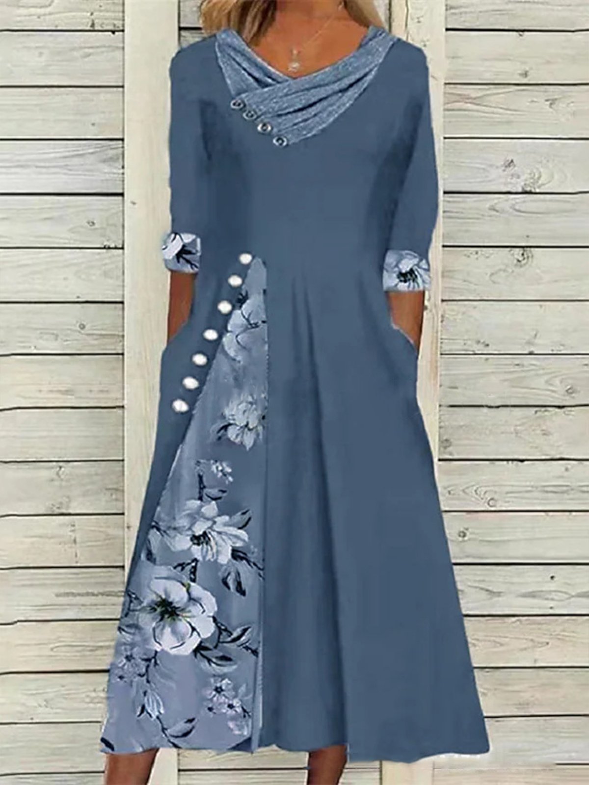 Medium Sleeve Printed Dress