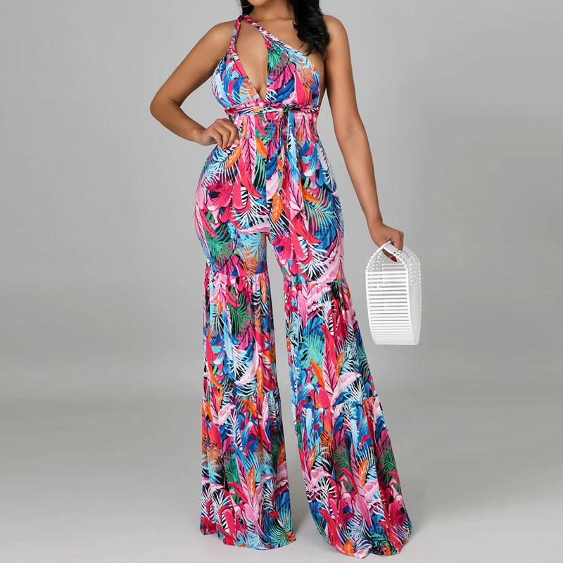 Personalized Neck Slim Fit Printed Jumpsuit