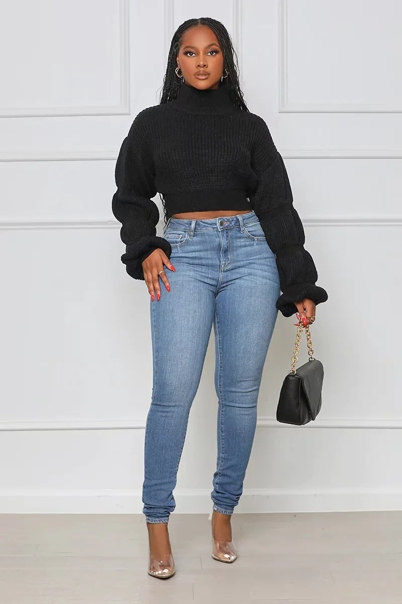 Burst Your Bubble Cropped Sweater